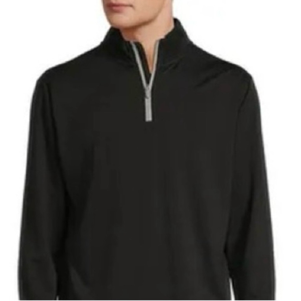 Roundtree & Yorke Long Sleeve Quarter Zip Pullover - Black. XXL